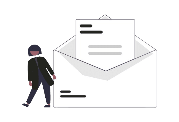 Illustration d'une boîte aux lettres avec des enveloppes